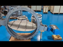 Katup pipa baja tahan karat untuk kontrol gas buang suhu tinggi di pipa diameter besar