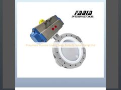 Pneumatic Fluorine Lining Clamp Butterfly Valve Clamp End