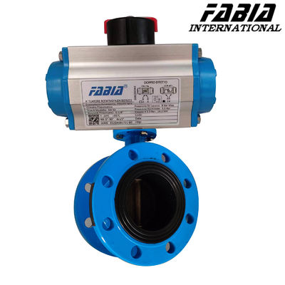 Soft Seal Pneumatic Butterfly Valve Flanged tipe