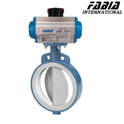 Pneumatic Fluorine Lining Clamp Butterfly Valve Clamp End