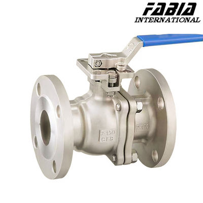 Tekanan tinggi dioperasikan katup bola manual dua bagian Flanged stainless