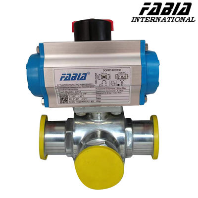 Katup Pneumatik Tiga Cara Cepat Baja Rinsing / Tipe T