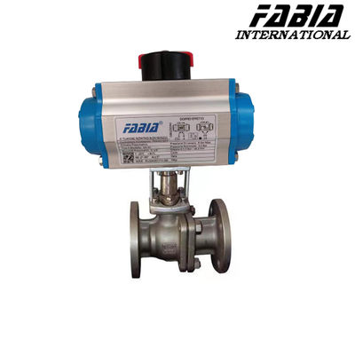DN40 Flange Pneumatik Industri CF8 Ball Valve Tekanan Tinggi Dua Piece