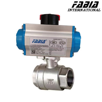 1/4 inci 1 inci Pneumatic Tekanan Tinggi Dua Bagian Ball Valve Dengan Gigi Dalam