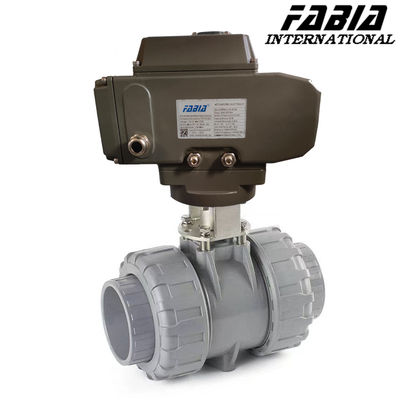 Listrik Tekanan Tinggi Double Command Soft Seal PVC Ball Valve 1000 PSI