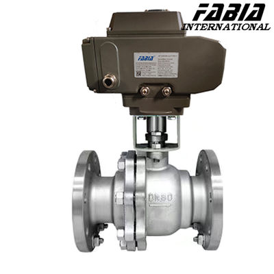 Listrik Flanged Baja tahan karat katup bola Tekanan Tinggi Dua Piece