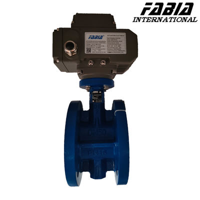 DN50 Baja Karbon Listrik Flanged Industrial Butterfly Valve