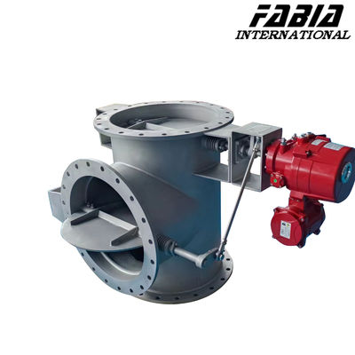 Klep Kontrol Tiga Cara Listrik Flange Baja Rinsing Ventilasi Klep Kupu-kupu