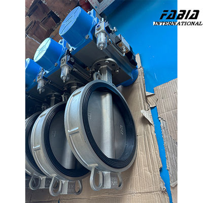100mm Pneumatic Actuated Butterfly Valve Integrasi Tanpa Sambungan Ketahanan Korosi